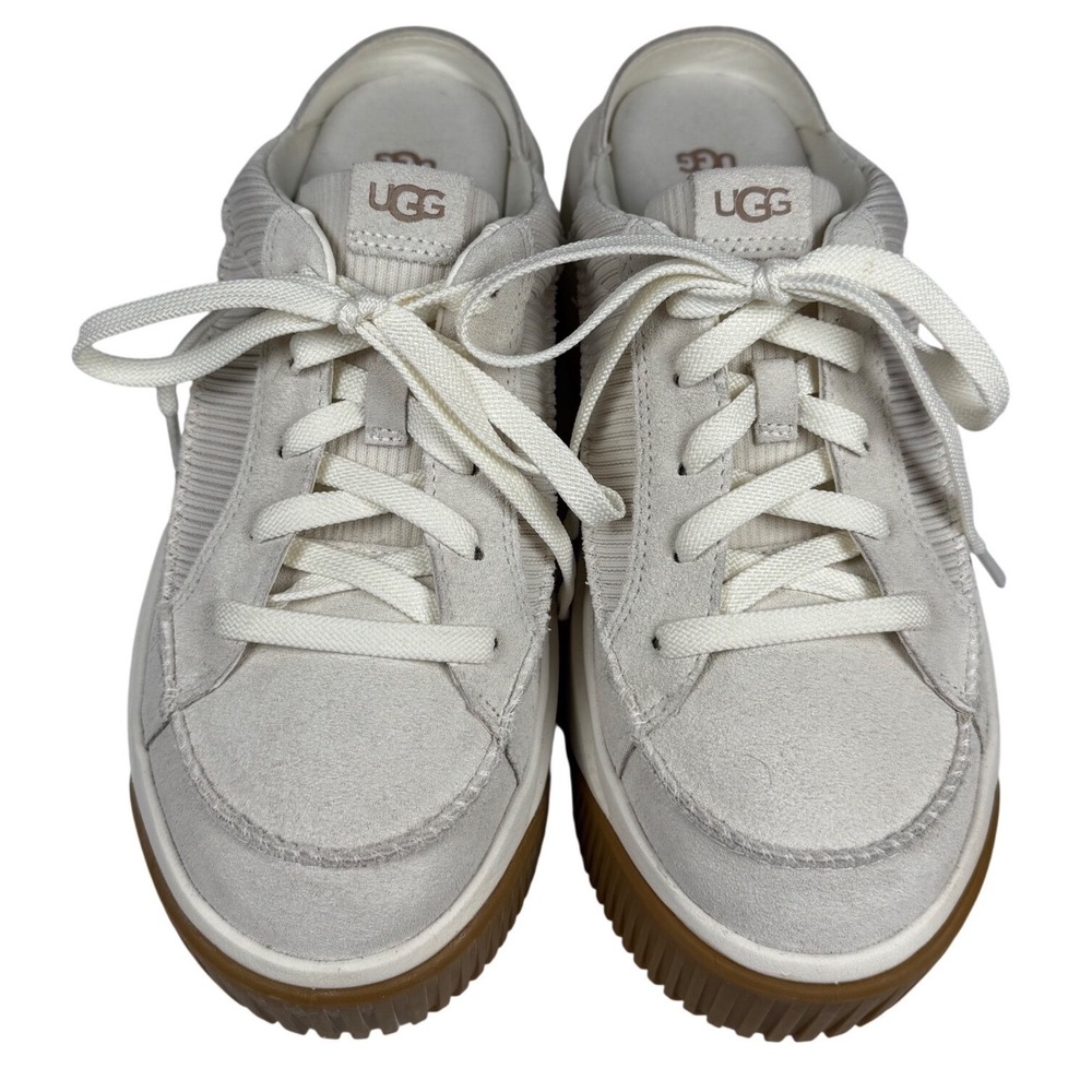 UGG EZ-Duzzit Lace-Up Platform Slip On Sneakers EZ-Duzzit Mule Gray/White Size 9